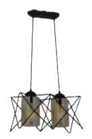 Beliz 2 li Siyah Camlı Avize…