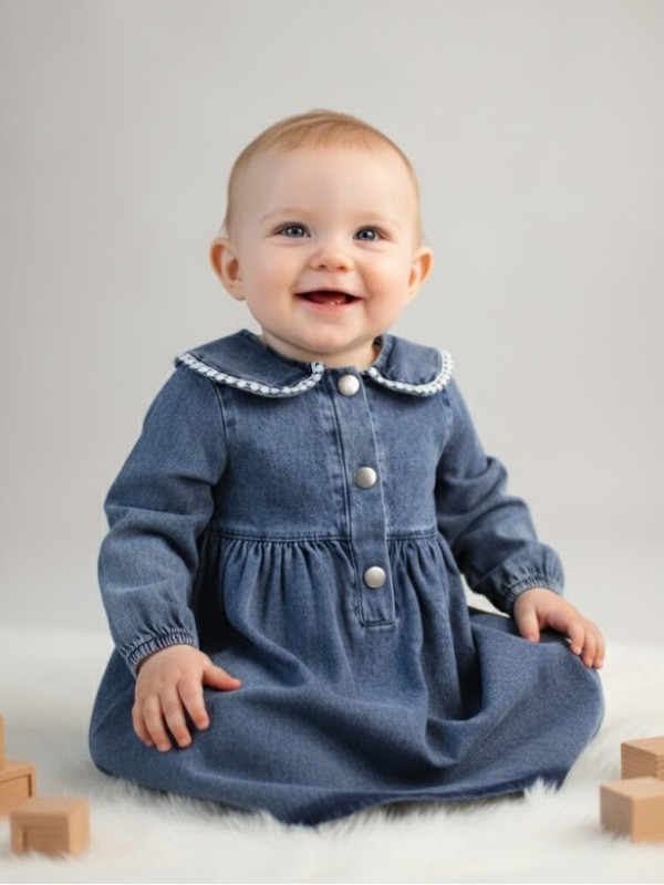 Mensis Yarım Patlı Yakalı Kot Elbise (2 Yaş)…