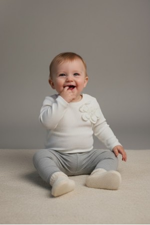 Zade Çiçek Detaylı Beyaz Sweatshirt (9 Yaş)…