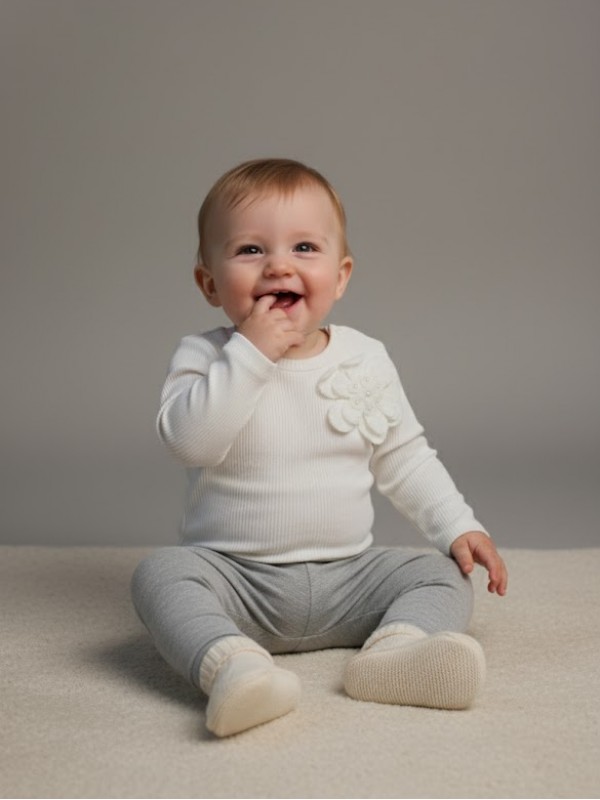 Zade Çiçek Detaylı Beyaz Sweatshirt (9 Yaş)…