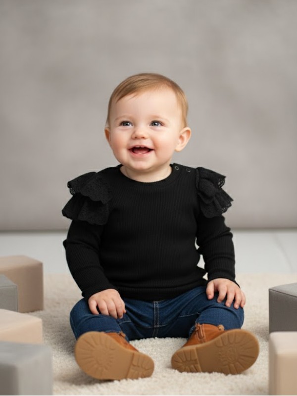 Zade Omuz Detaylı Siyah  (8 Yaş)…