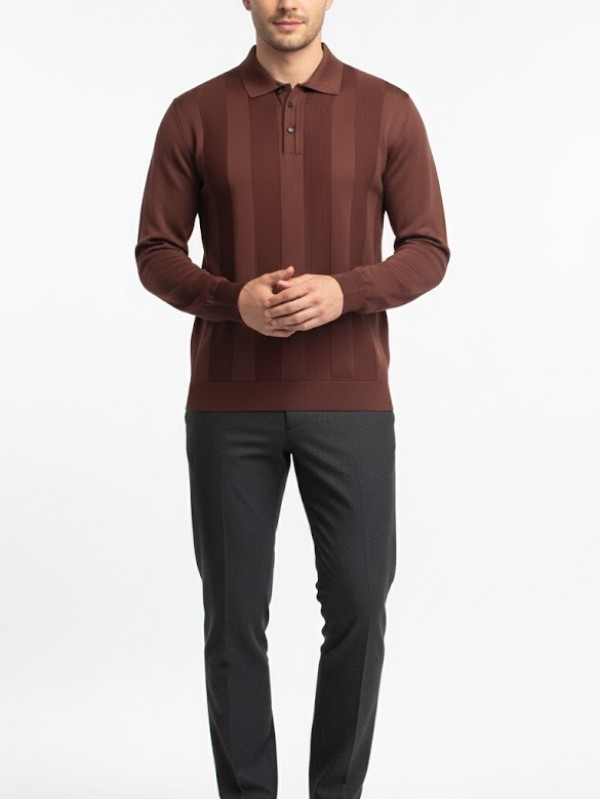 Triko Polo Yaka Kiremit… Triko Polo Yaka Kiremit…