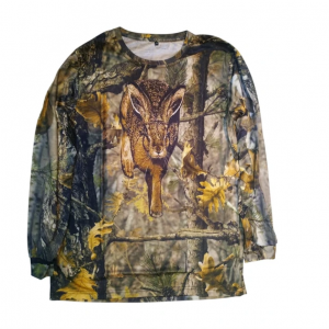 Tavşan Desenli Orman Kamuflaj Sıfır Yaka Uzun Koll