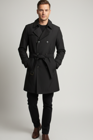 Brango Trench Kot Lacivert…