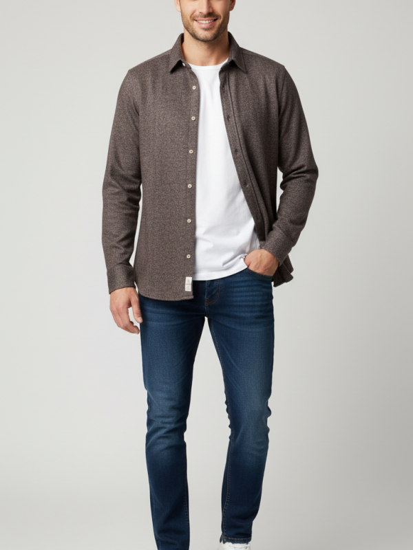 Buffin Örme Gömlek Vizon…