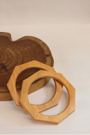 Çokgen Çanta Sapı,Klipsi,Ahşap Görünüm,Aksesuar …