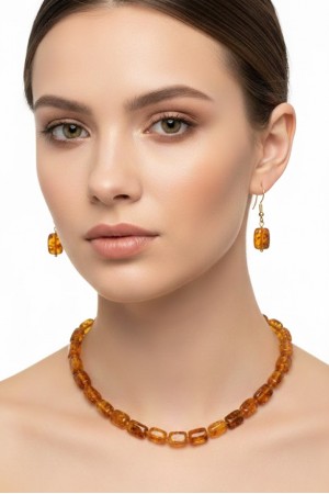 Yetişkin, kehribar kolye doğal taş…