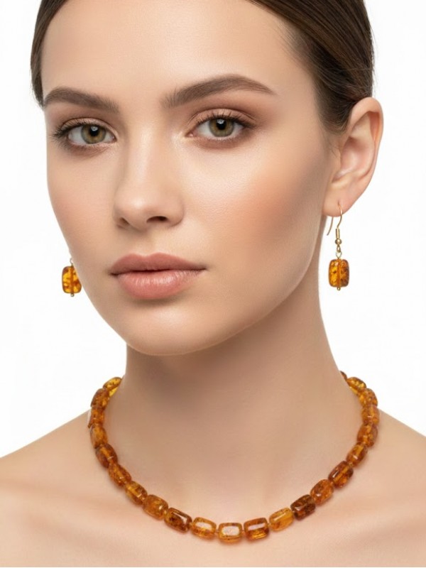 Yetişkin, kehribar kolye doğal taş…