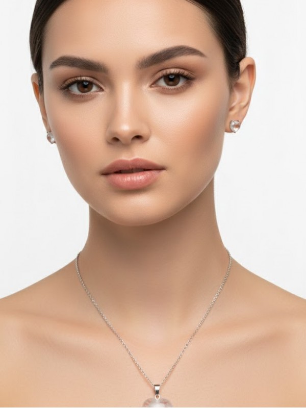 Kristal kuvars doğal taş kolye d4…