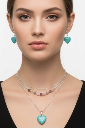 Turkuaz doğal taş kolye 9…