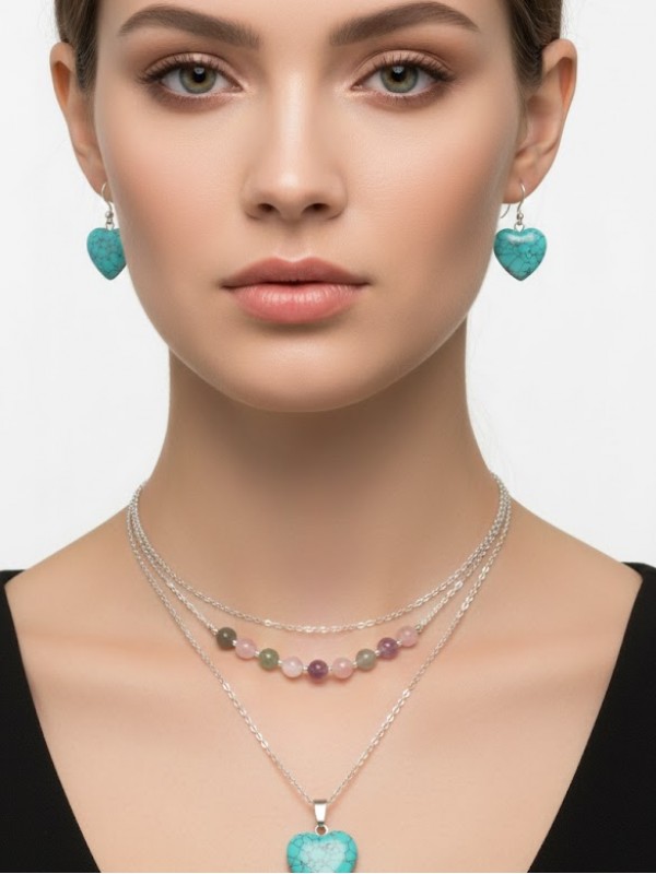 Turkuaz doğal taş kolye 9…