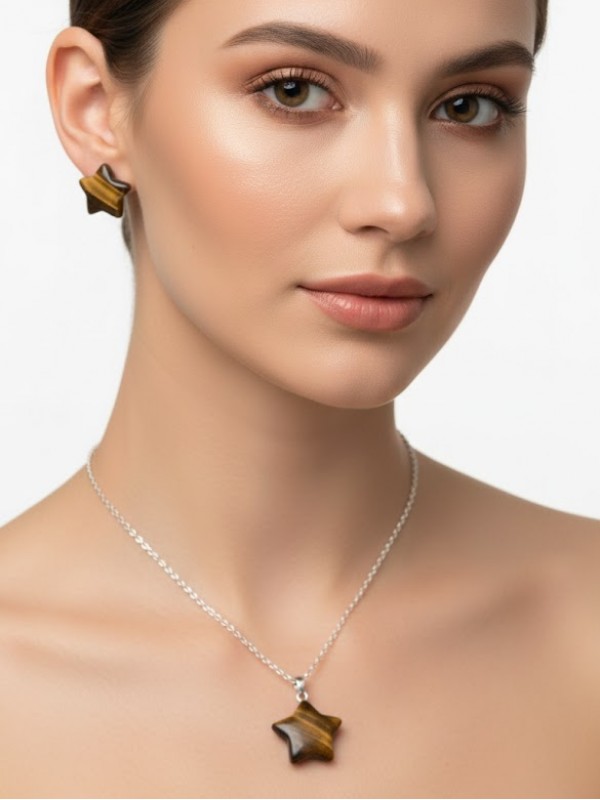 Kaplan gözü doğal taş kolye 9…