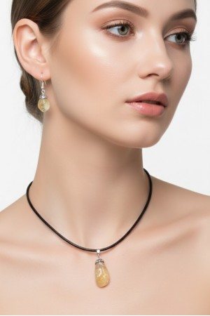 Sitrin doğal taş kolye 11…