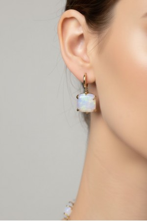 Kristal kuvars doğal taş küpe 15…