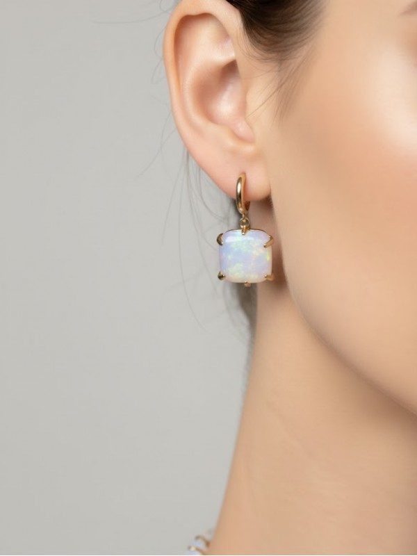 Kristal kuvars doğal taş küpe 15…