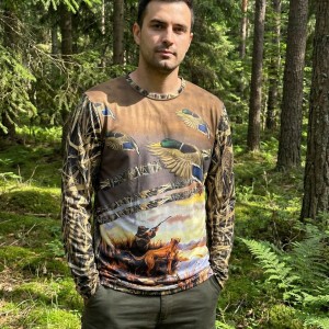 Spayko Saz Desen Uzun Kollu Tişört