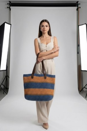Çizgili Örme Çanta…