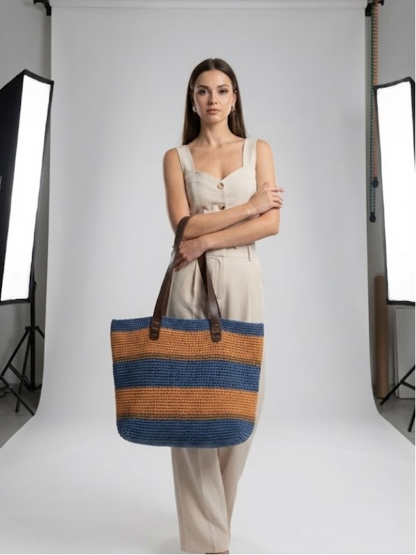 Çizgili Örme Çanta…