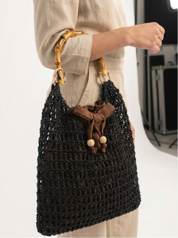 Bambu Askılı Örme Çanta…