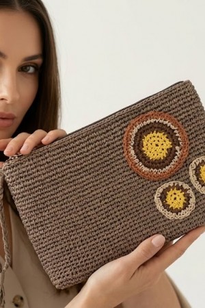 Örgü Çanta Yuvarlak Desenli… Örgü Çanta Yuvarlak Desenli…