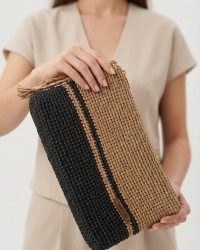 El Yapımı Örgü Çanta Krem & Lacivert